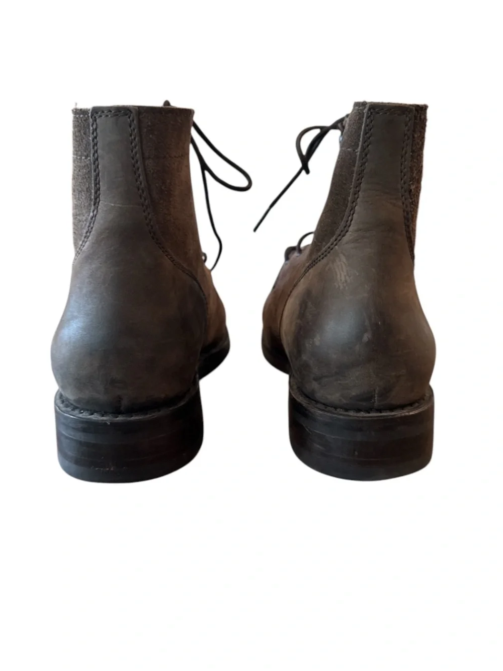 Thursday Captain Lace Up Boots Driftwood Mixed Leather Suede Cap Toe Size 12.5
